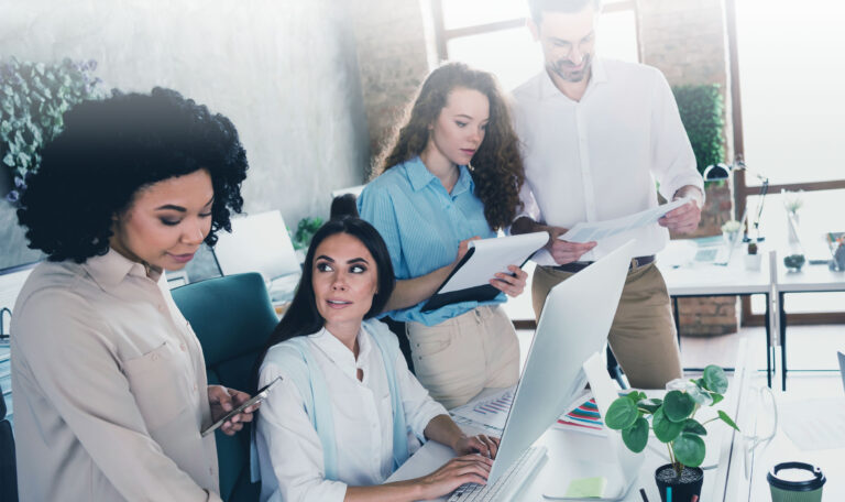 HR strategy and business planning discussion in modern workplace