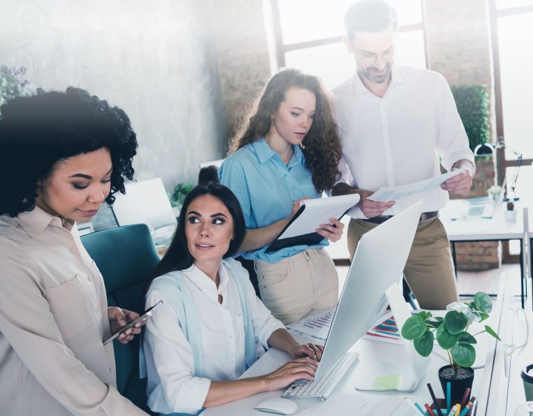 HR strategy and business planning discussion in modern workplace